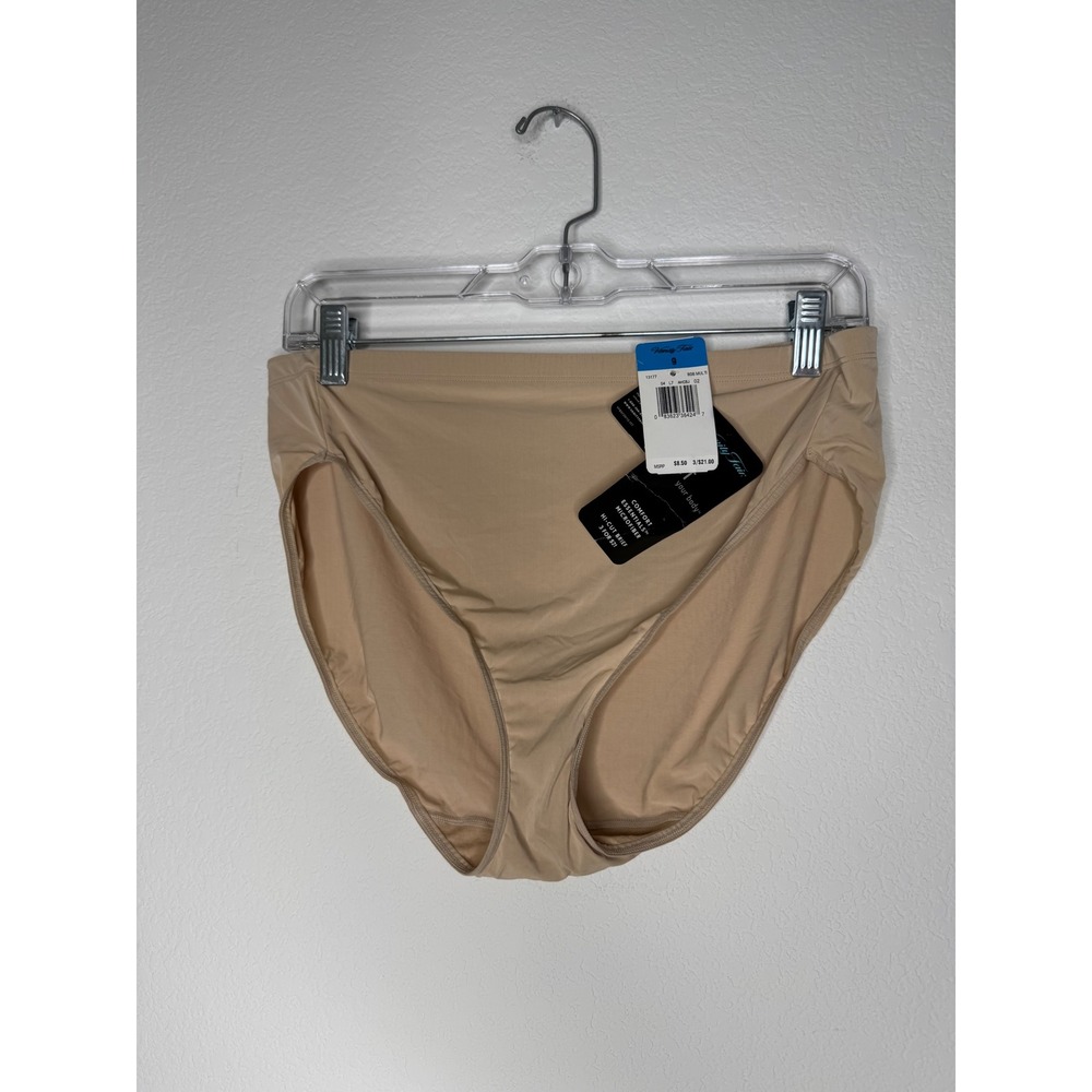 Vanity Fair Comfort Essentials Microfiber Hi-Cut Brief Beige Size 9 13177 NWT